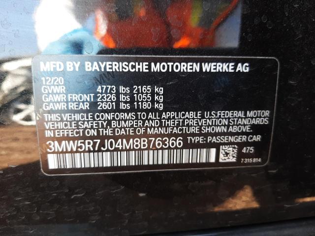 3MW5R7J04M8B76366 BMW 330XI