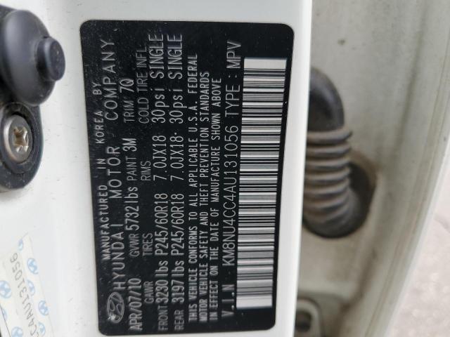 VIN: KM8NU4CC4AU131056 Auction: COPART Lot: 49989953 Location: MN - MINNEAPOLIS NORTH KM8NU4CC4AU131056 HYUNDAI VERACRUZ 2010 WHITE Photo 13