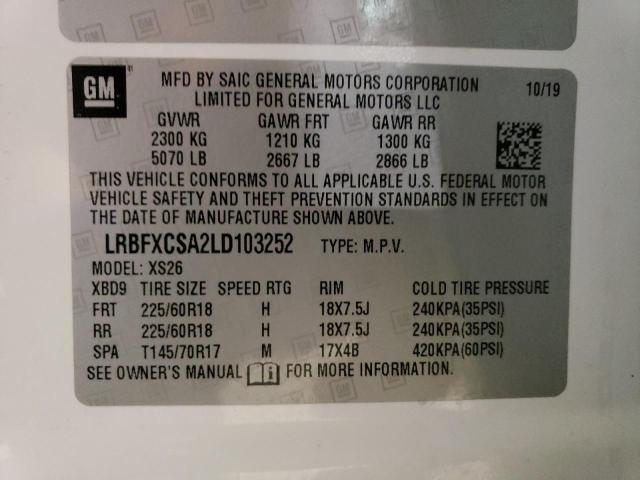 LRBFXCSA2LD103252 Buick Envision Essence