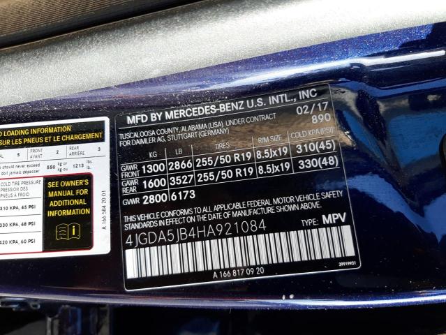 4JGDA5JB4HA921084 Mercedes-Benz GLE 350