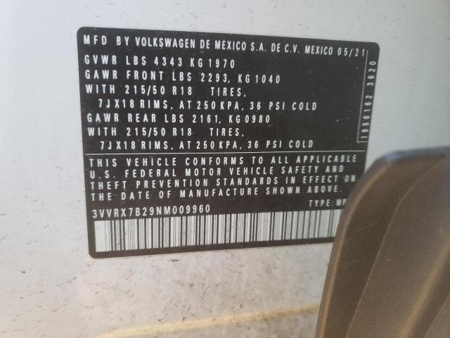 2022 VOLKSWAGEN TAOS SE - 3VVRX7B29NM009960