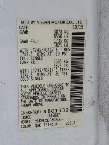 2020 NISSAN NV 1500 S - 1N6BF0KM7LN801939