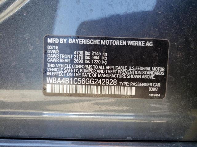 2016 BMW 435 I GRAN WBA4B1C56GG242928