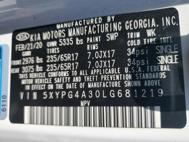 5XYPG4A30LG681219 KIA SORENTO L
