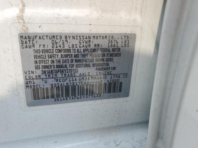 3N1AB7AP6KY379133 Nissan SENTRA S