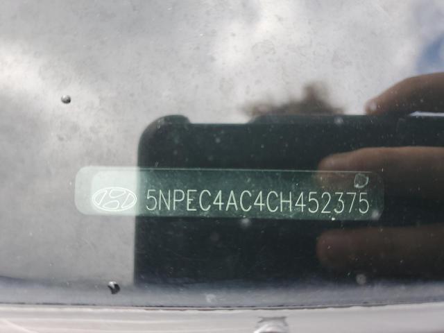 VIN: 5NPEC4AC4CH452375 Auction: COPART Lot: 48963123 Location: FL - TAMPA SOUTH 5NPEC4AC4CH452375 HYUNDAI SONATA 2012 BLACK Photo 12