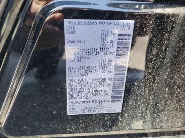5N1DR2MM9KC601694 Nissan Pathfinder S
