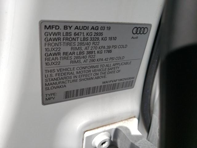 2019 AUDI Q8 PRESTIG WA1FVAF18KD033044