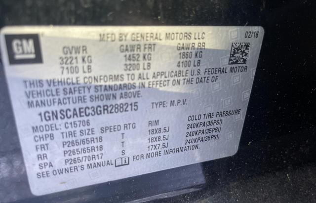 2016 CHEVROLET TAHOE C150 - 1GNSCAEC3GR288215