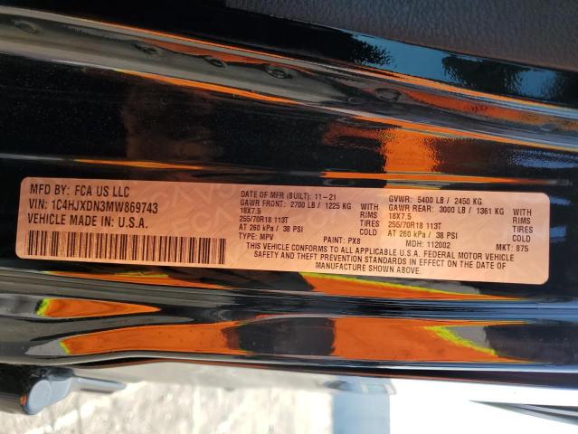 1C4HJXDN3MW869743 Jeep Wrangler Unlimited Sport