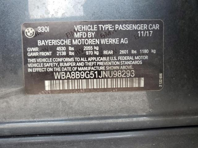 2018 BMW 330 I - WBA8B9G51JNU98293