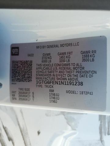 2022 GMC CANYON AT4 1GTG6FEN1N1191238