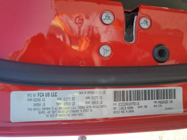 2C3CDZAG1KH752116 Dodge Challenger Sxt