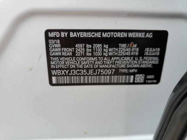 2018 BMW X2 SDRIVE2 WBXYJ3C35JEJ75097
