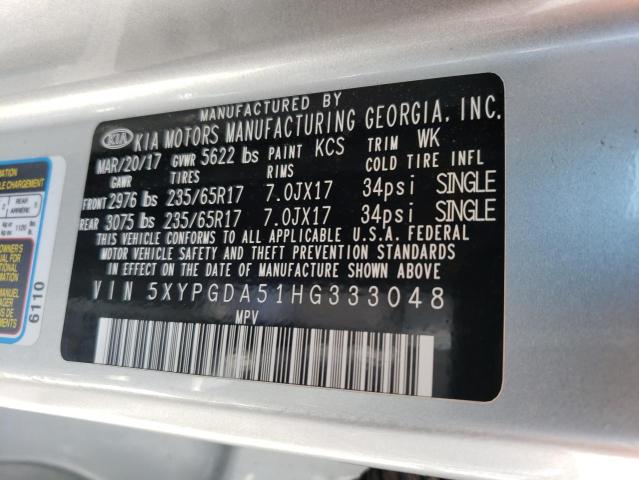 5XYPGDA51HG333048 KIA SORENTO LX