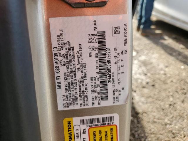 3FA6P0HD9HR156231 2017 FORD FUSION, photo no. 12