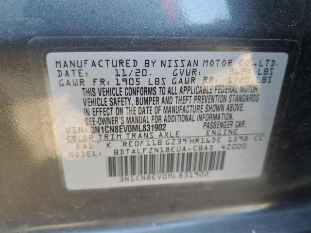 3N1CN8EV0ML831902 Nissan VERSA SV