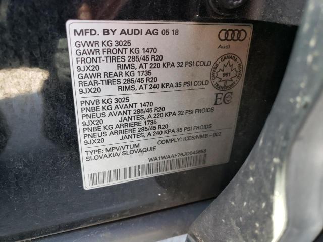 WA1WAAF76JD045658 2018 AUDI Q7, photo no. 13