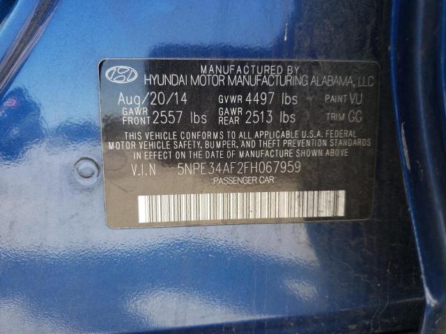 5NPE34AF2FH067959 | 2015 HYUNDAI SONATA SPO