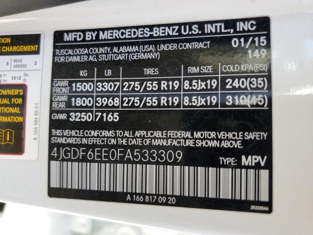 2015 MERCEDES-BENZ GL 450 4MA - 4JGDF6EE0FA533309