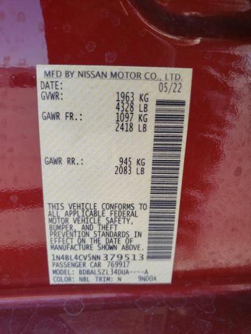 1N4BL4CV5NN379513 Nissan ALTIMA SR