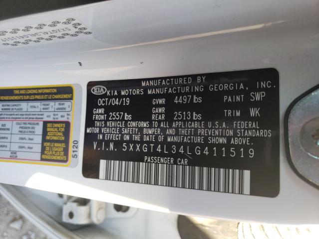 5XXGT4L34LG411519 KIA Optima Lx