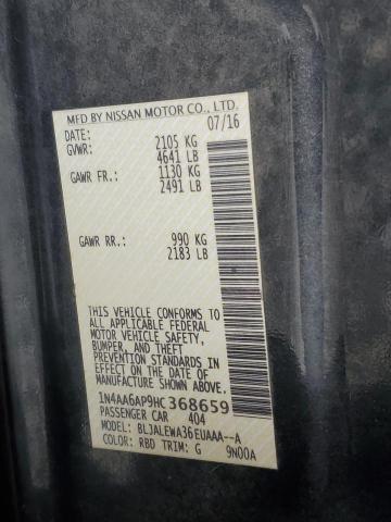 1N4AA6AP9HC368659 Nissan Maxima 3.5s