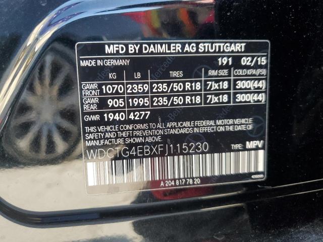 2015 MERCEDES-BENZ GLA 250 - WDCTG4EBXFJ115230