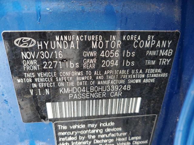 2017 HYUNDAI ELANTRA SP - KMHD04LB0HU339248