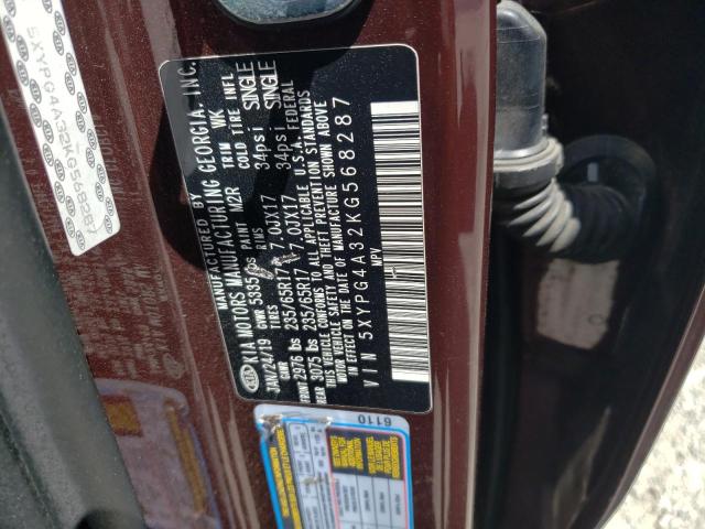 5XYPG4A32KG568287 KIA SORENTO L