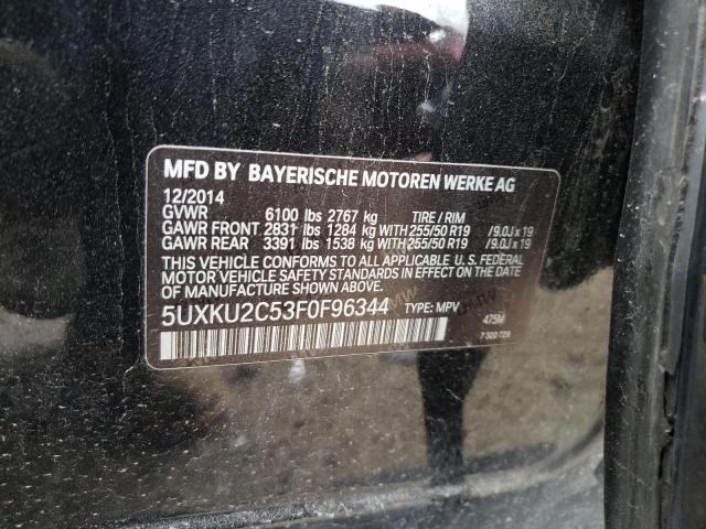 VIN 5UXKU2C53F0F96344 2015 BMW X6, Xdrive35I no.12