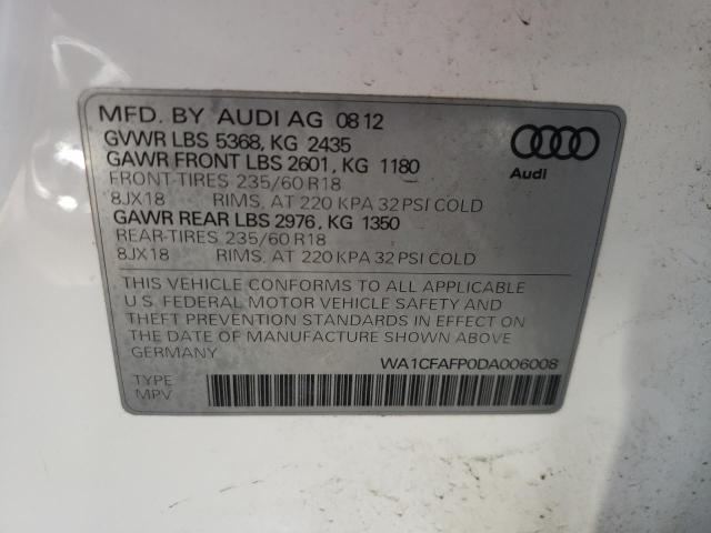 VIN WA1CFAFP0DA006008 2013 Audi Q5, Premium no.12