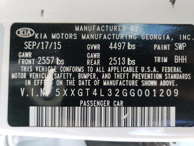 5XXGT4L32GG001209 KIA Optima Lx