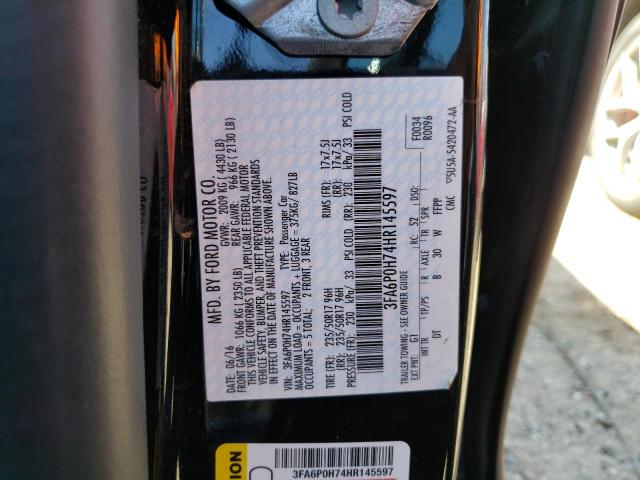 2017 FORD FUSION SE - 3FA6P0H74HR145597
