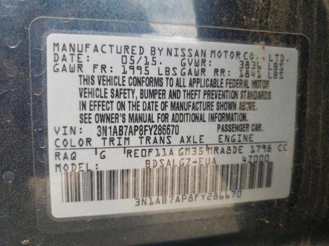 3N1AB7AP8FY286670 Nissan SENTRA S