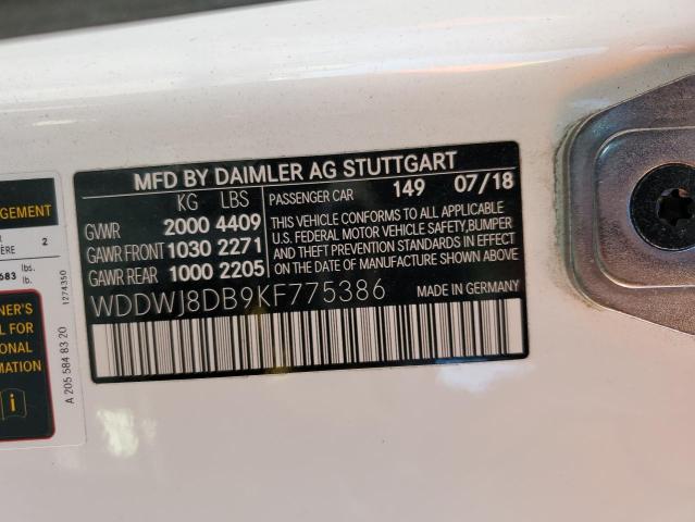 WDDWJ8DB9KF775386 Mercedes-Benz C 300