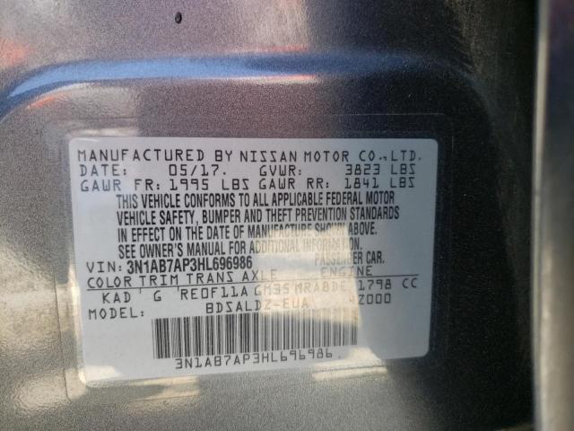 3N1AB7AP3HL696986 Nissan SENTRA S