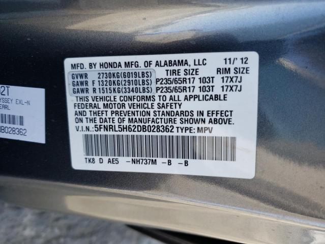 VIN 5FNRL5H62DB028362 2013 HONDA ODYSSEY no.13