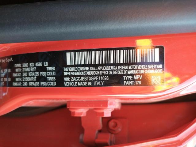 ZACCJBBT3GPE11698 Jeep Renegade Latitude