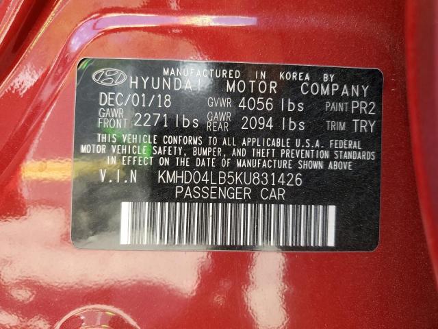 2019 HYUNDAI ELANTRA SP - KMHD04LB5KU831426