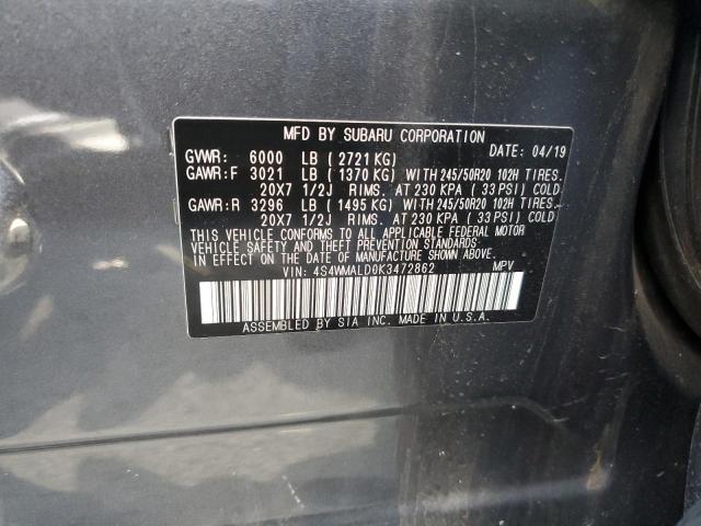 4S4WMALD0K3472862 Subaru Ascent Limited