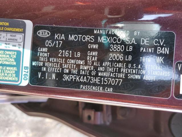 3KPFK4A73HE157077 KIA FORTE LX