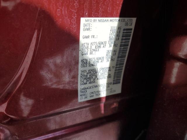 1N6AA1E57KN501708 Nissan TITAN SV