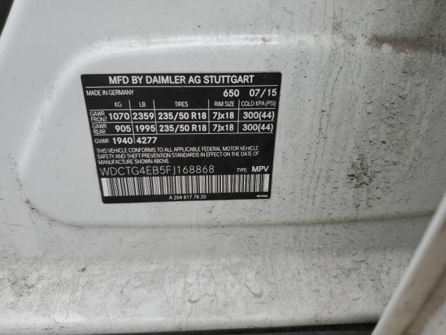 2015 MERCEDES-BENZ GLA 250 - WDCTG4EB5FJ168868