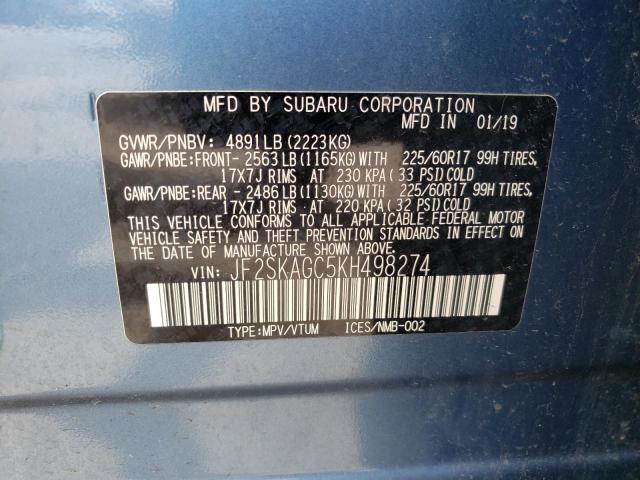JF2SKAGC5KH498274 Subaru Forester Premium