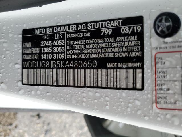 2019 MERCEDES-BENZ S 63 AMG 4 WDDUG8JB5KA480650