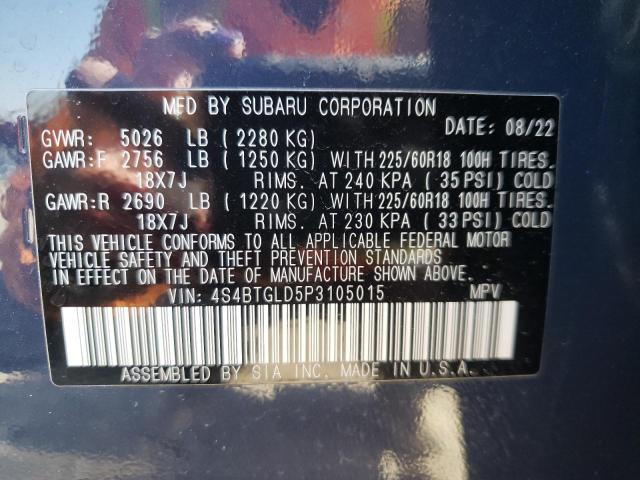 2023 SUBARU OUTBACK ON 4S4BTGLD5P3105015