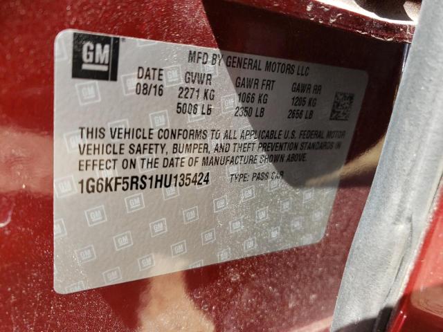 2017 CADILLAC CT6 PREMIU - 1G6KF5RS1HU135424