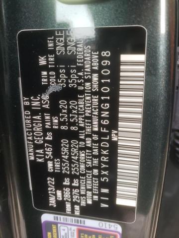5XYRKDLF6NG101098 KIA SORENTO SX