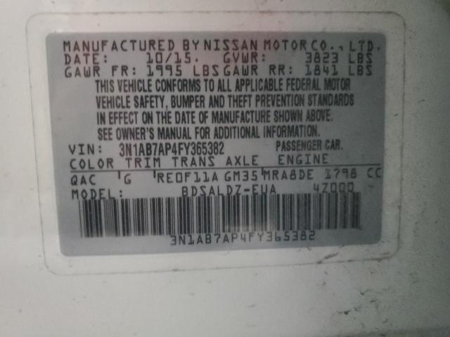 2015 TOYOTA SENTRA 3N1AB7AP4FY365382